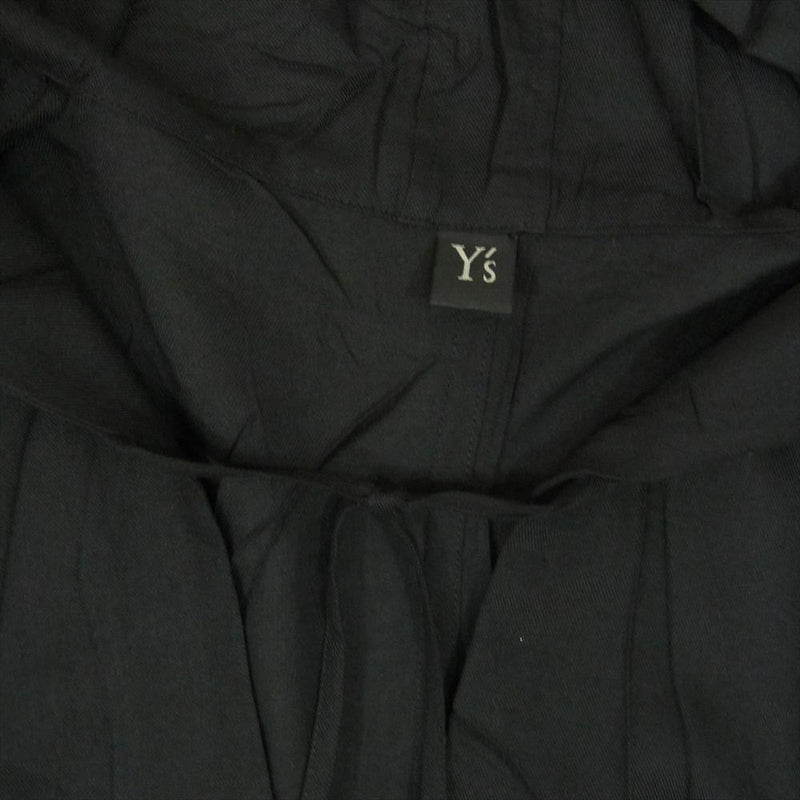 Yohji Yamamoto ヨウジヤマモト YV-D02-902 Y’s ワイズ リボンデザイン ロング フーデッド シャツ パーカー ブラック系 1【中古】