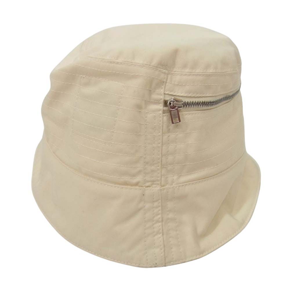 DRKSHDW ダークシャドウ DA01B7475-MU Rick Owens リックオウエンス Pocket Gilligan Hat ジップ ポケット バケット ハット 帽子 ホワイト オフホワイト系 M【中古】