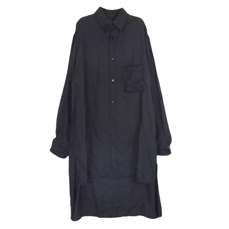 Yohji Yamamoto ヨウジヤマモト YA-B03-256 Y's BANG ON! ワイズバングオン キュプラ 長袖 ロング シャツ ブラック系 2【中古】