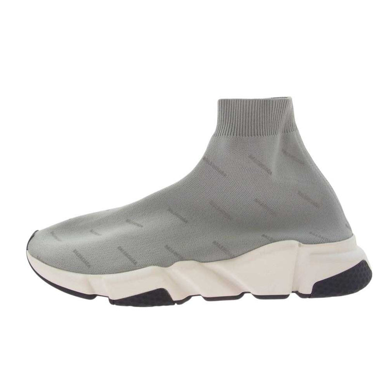 BALENCIAGA バレンシアガ speed trainer スピード トレーナー 総柄ロゴ ソックス スニーカー グレー系 42【中古】