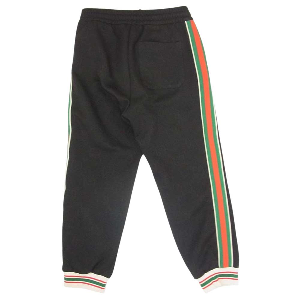 GUCCI グッチ 663569 XJDE9 Jacquard Jersey Jogging Trousers GGジャカード ジャージー ジョギング トラウザー サイドライン シェリーライン パンツ ブラック系 XS【中古】