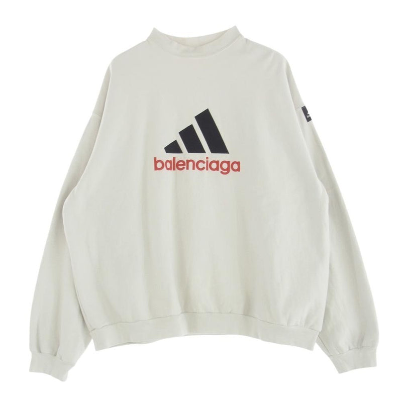 BALENCIAGA バレンシアガ 22AW 731777 TNVP6 × ADIDAS アディダス ロゴ スウェット トレーナー ライトグレー系 2【中古】