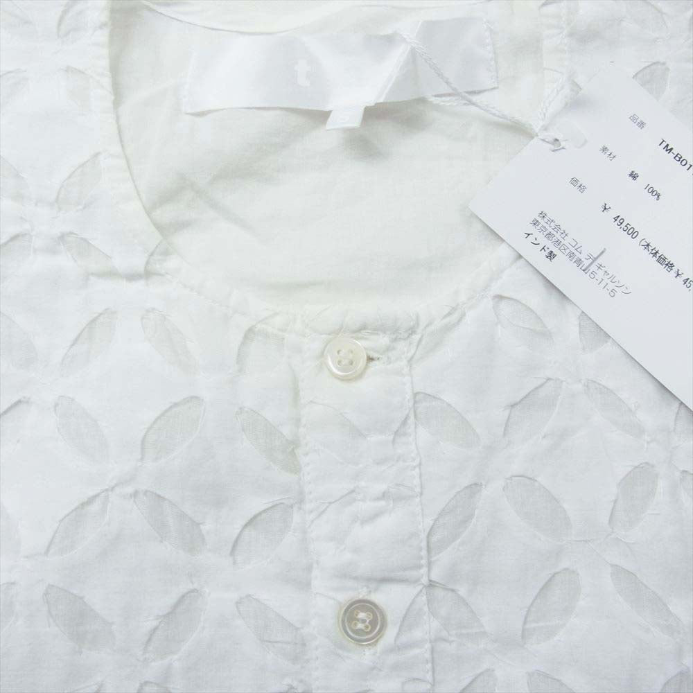tao COMME des GARCONS タオ コムデギャルソン 24SS TM-B011 カットワーク 半袖  ブラウス カットソー ホワイト系 S【美品】【中古】