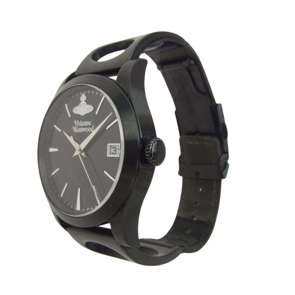 Vivienne Westwood ヴィヴィアンウエストウッド VW-23C1 不動品 アーガイル Mウォッチ 黒文字盤 クオーツ 腕時計 ウォッチ ブラック系【中古】