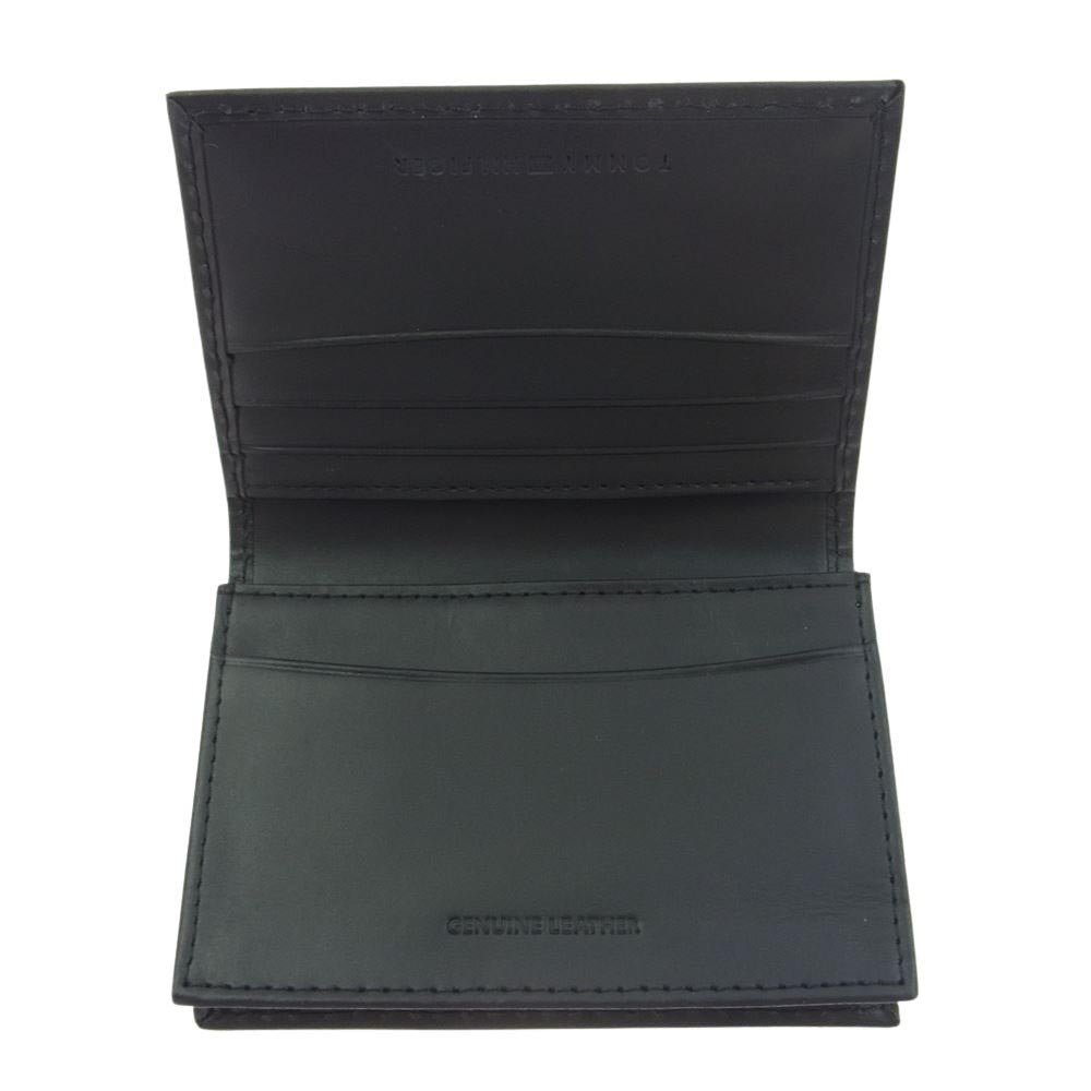 TOMMY HILFIGER トミーヒルフィガー 31TL20X021 レザー カードケース 名刺入れ ブラック系【極上美品】【中古】