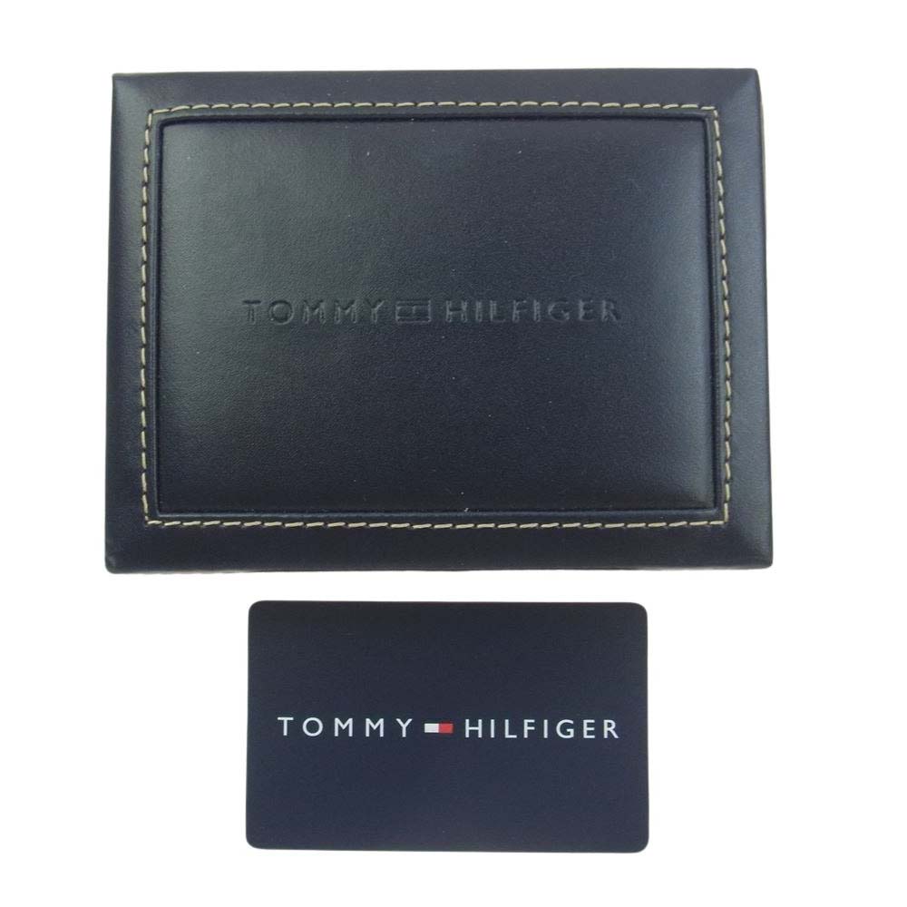 TOMMY HILFIGER トミーヒルフィガー 31TL20X021 レザー カードケース 名刺入れ ブラック系【極上美品】【中古】