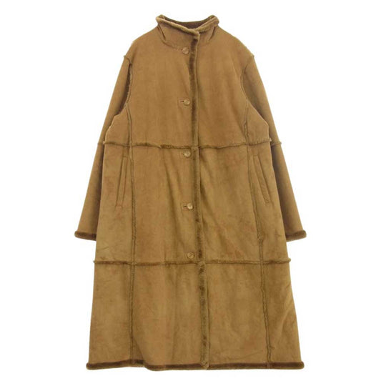 ハーマンケイ ムートン ロング コート ブラウン系 1X【中古】