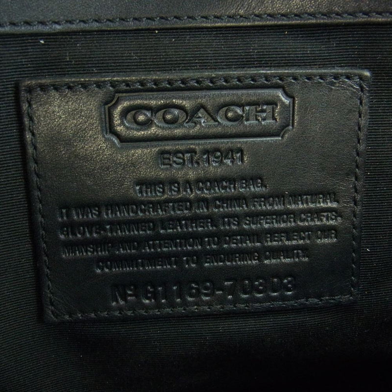 COACH コーチ 70303 オールレザー ブリーフケース ビジネスバッグ ブラック系【中古】