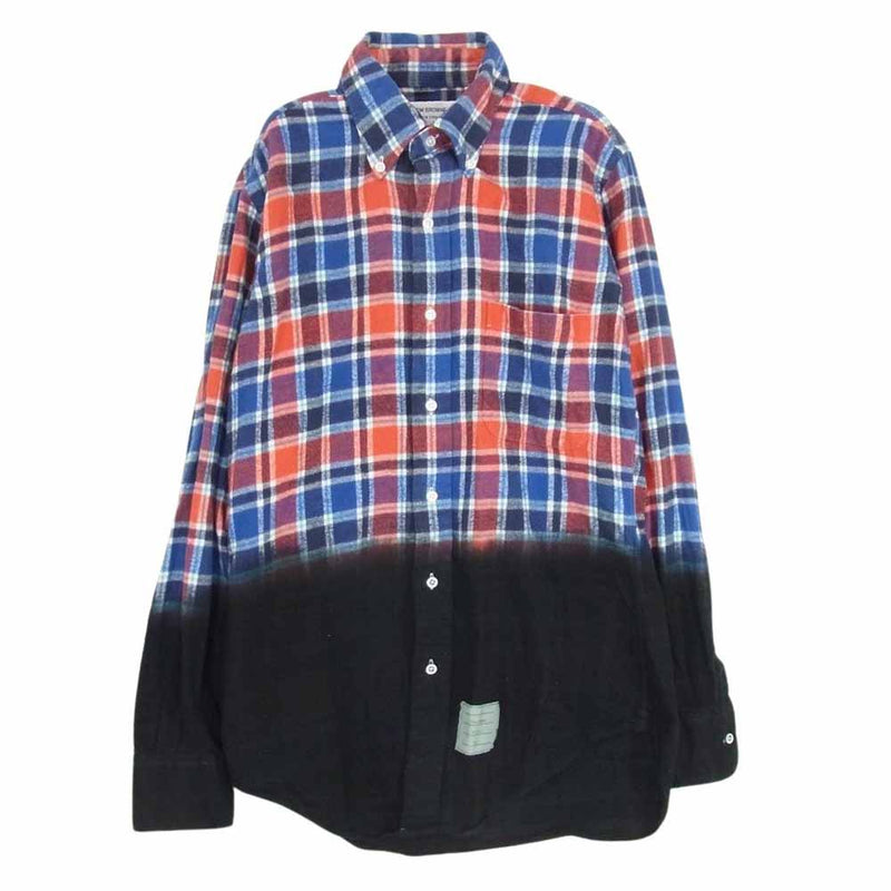 COMME des GARCONS コムデギャルソン THOM BROWNE トムブラウン チェック グラデーション ボタンダウン 長袖 シャツ 1【中古】