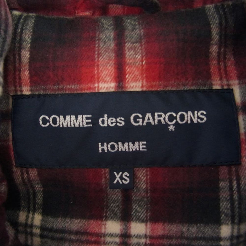 COMME des GARCONS HOMME コムデギャルソンオム AD2011 HH-V009 裏地チェック ダウンベスト レッド系 XS【中古】