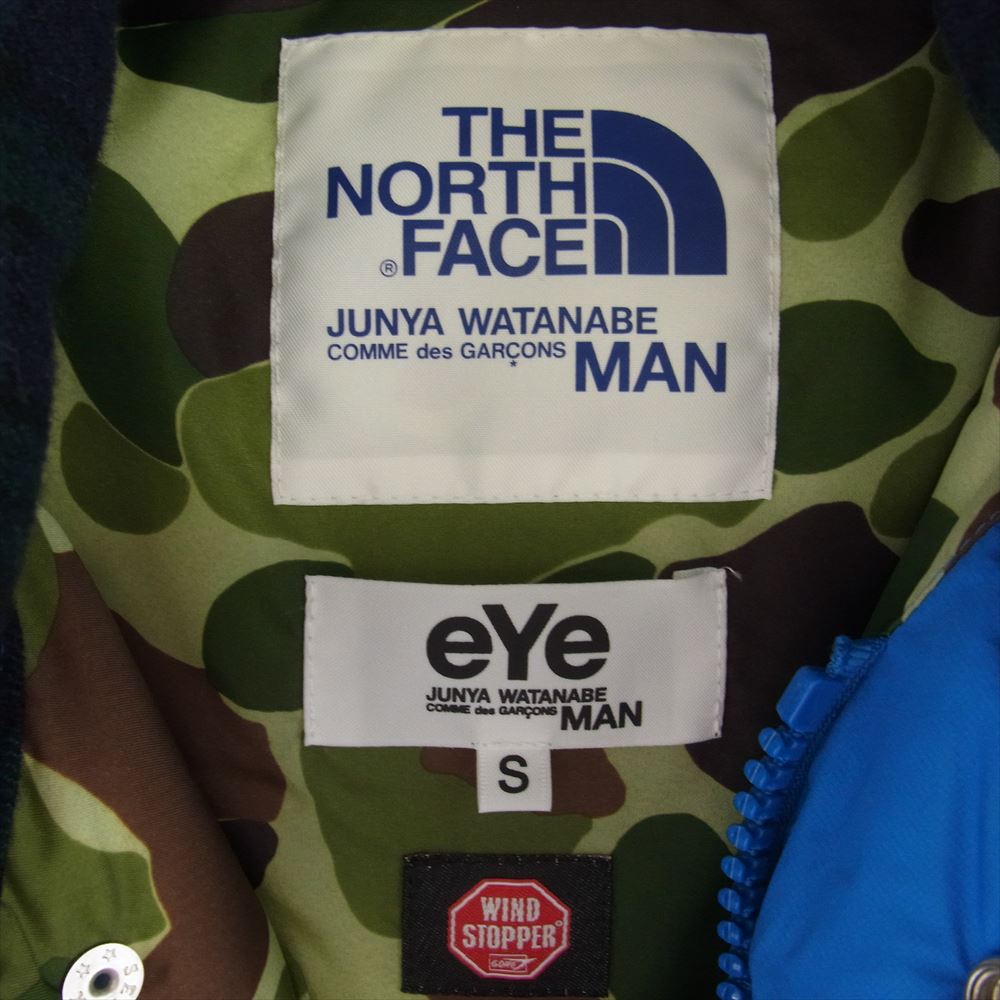 JUNYA WATANABE COMME des GARCONS MAN ジュンヤワタナベコムデギャルソンマン eye アイ THE NORTH FACE ノースフェイス AD2010 WF-V902 フード裏地カモフラ 着脱可能フード付き ダウンベスト ブルー系 S【中古】