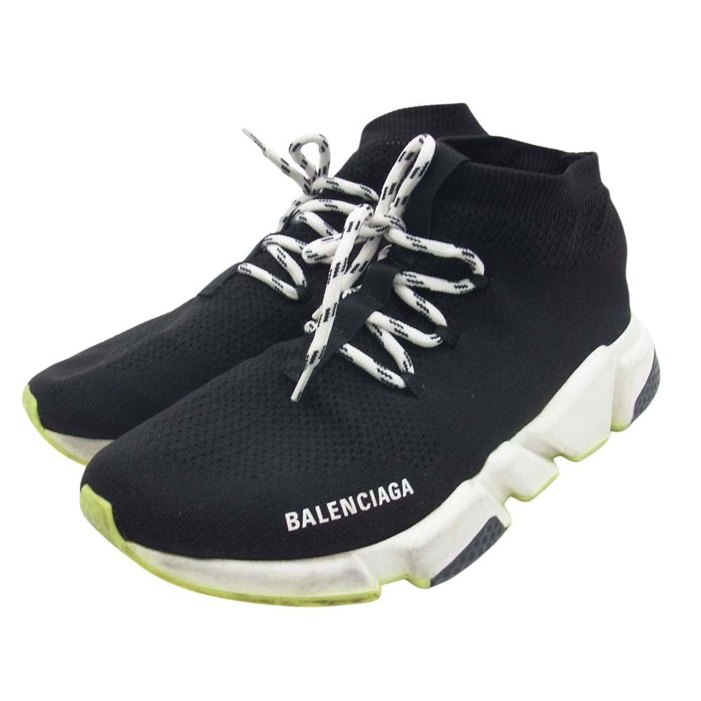 BALENCIAGA バレンシアガ SPEED TRAINER スピード トレーナー ソックス レースアップ スニーカー ブラック系 27.5cm【中古】