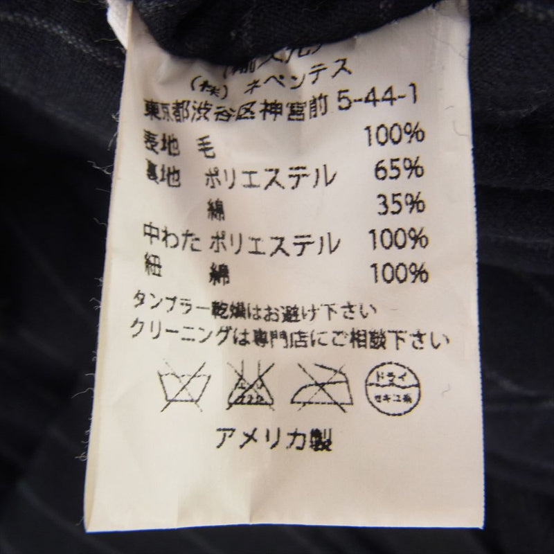 Engineered Garments エンジニアードガーメンツ プリマロフト 中綿 ウール ノーカラー ジャケット ネイビー系 S【中古】