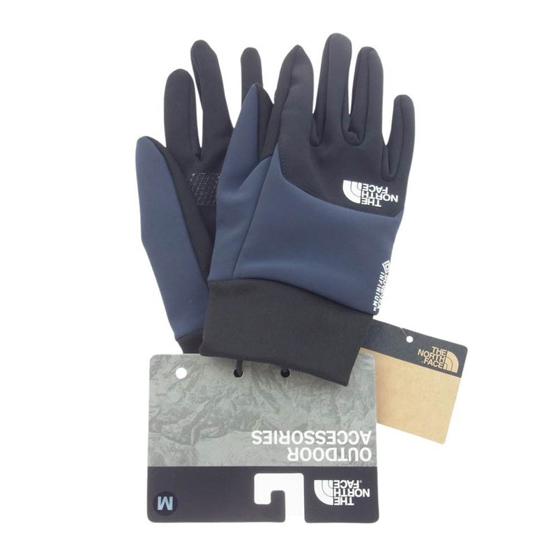 THE NORTH FACE ノースフェイス MM62309 Windstopper Etip Glove ウインドストッパー イーチップ ロゴ グローブ 手袋 ブラック系 ネイビー系 M【極上美品】【中古】