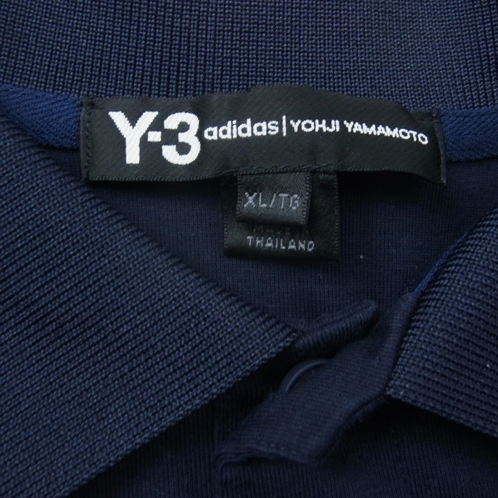 Y-3 Yohji Yamamoto ワイスリー ヨウジヤマモト × adidas アディダス Y-3 ロゴ 半袖 ポロ シャツ ネイビー系 XL【中古】
