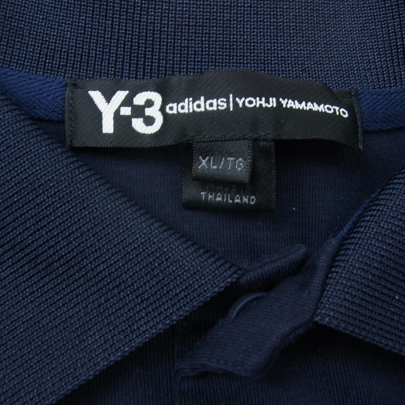 Y-3 Yohji Yamamoto ワイスリー ヨウジヤマモト × adidas アディダス Y-3 ロゴ 半袖 ポロ シャツ ネイビー系 XL【中古】