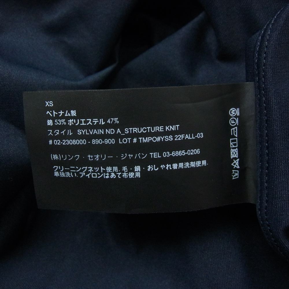 theory セオリー Structure Knit Sylvain ND A ニット 長袖 シャツ ネイビー系 XS【中古】