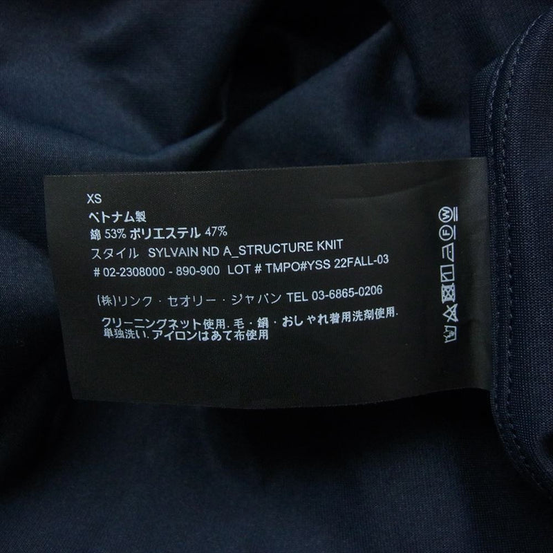 theory セオリー Structure Knit Sylvain ND A ニット 長袖 シャツ ネイビー系 XS【中古】