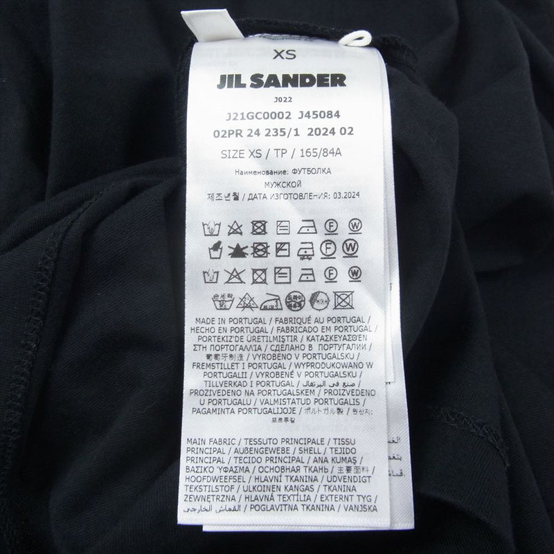 JIL SANDER ジルサンダー 24SS J21GC0002 クルーネック 半袖 Tシャツ ブラック系 XS【中古】