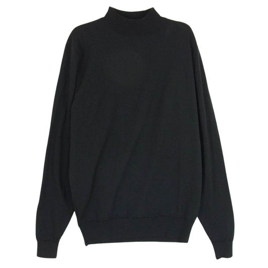 JOHN SMEDLEY ジョンスメドレー イングランド製 ウール モック ネック ニット ブラック系 M【中古】