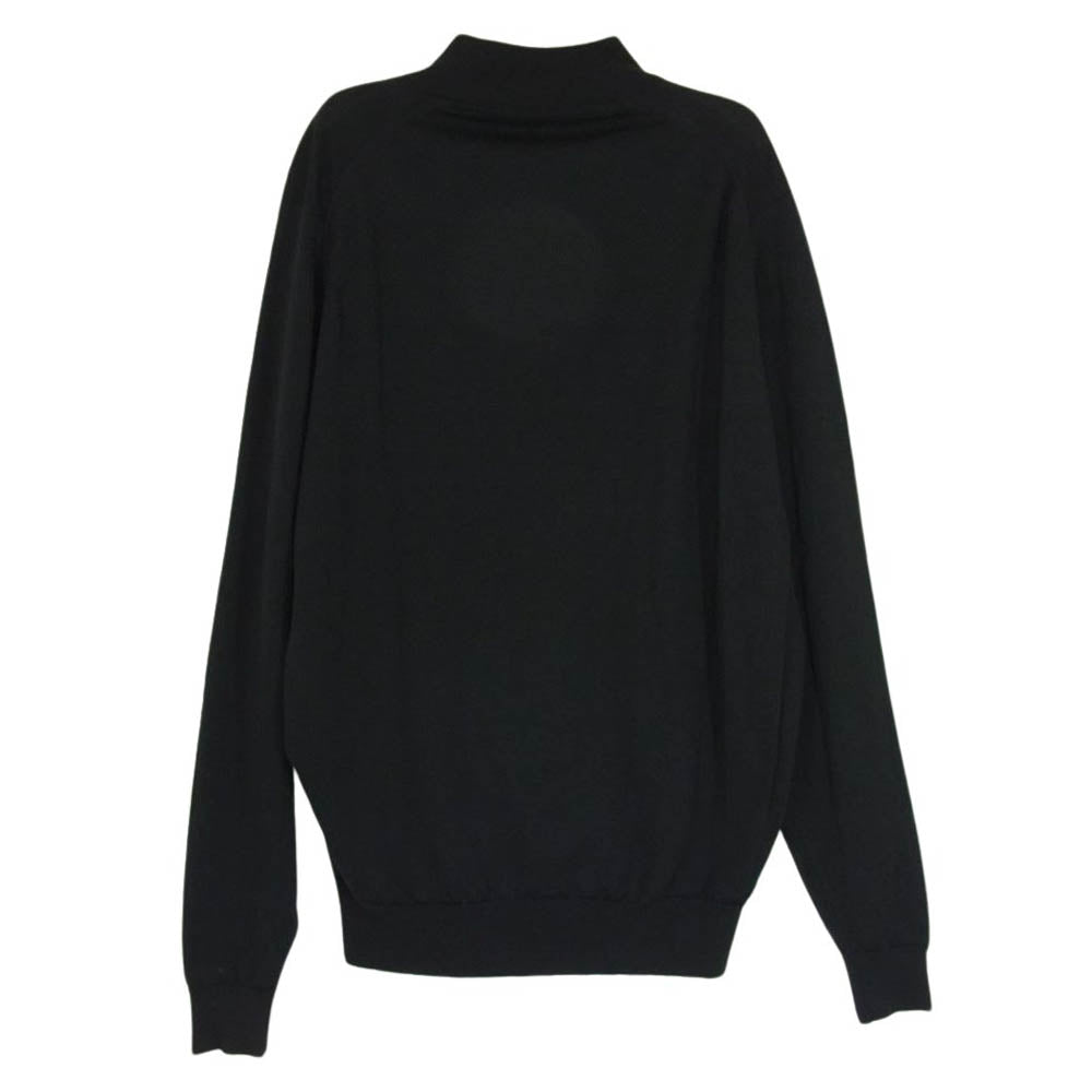 JOHN SMEDLEY ジョンスメドレー イングランド製 ウール モック ネック ニット ブラック系 M【中古】