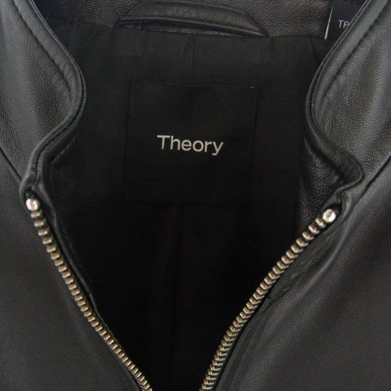 theory セオリー 02-3360001-050-900 ラム レザー シングル ライダース ジャケット ブラック系 XS【中古】