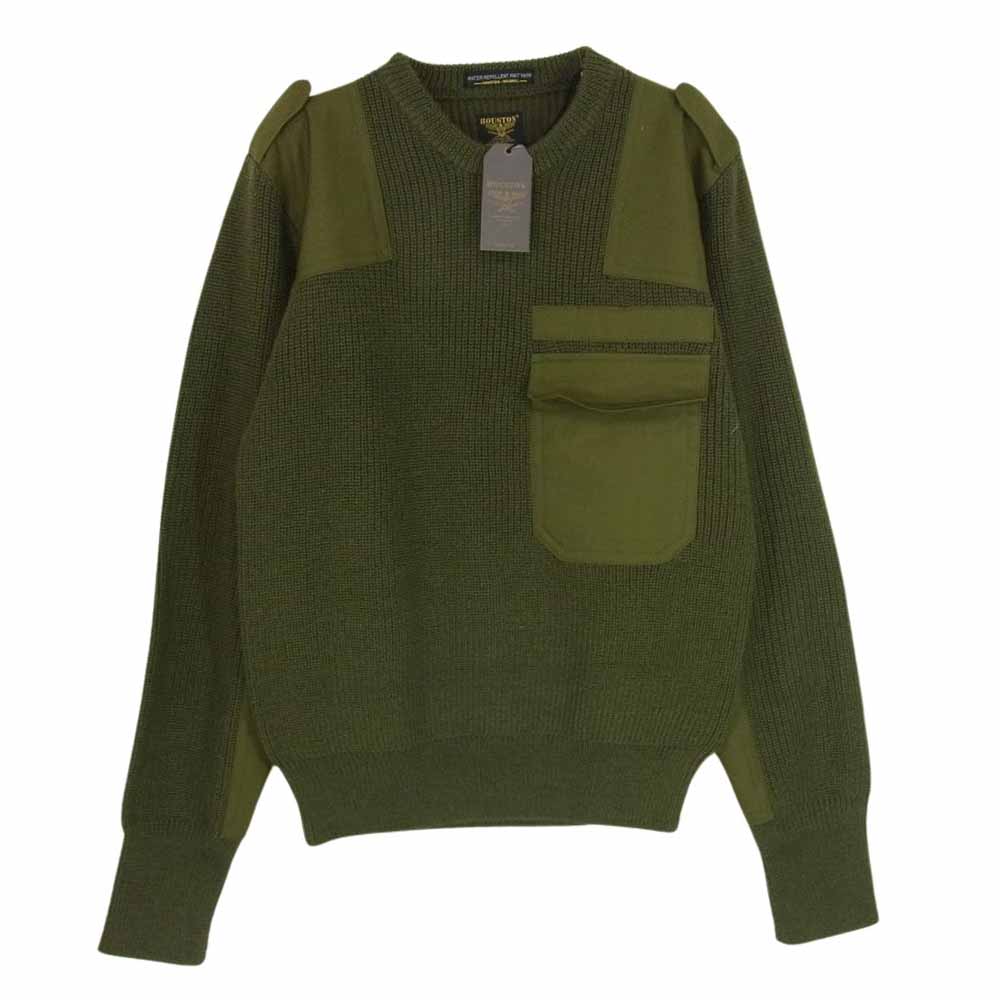 HOUSTON ヒューストン 21720 VENTILE ジャーマン WATER REPELLENT コマンド セーター ミリタリー カーキ系 M【美品】【中古】