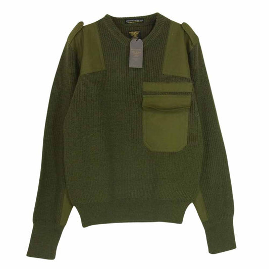 HOUSTON ヒューストン 21720 VENTILE ジャーマン WATER REPELLENT コマンド セーター ミリタリー カーキ系 M【美品】【中古】