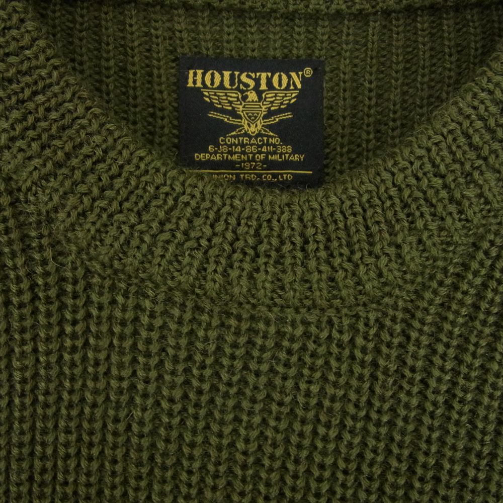 HOUSTON ヒューストン 21720 VENTILE ジャーマン WATER REPELLENT コマンド セーター ミリタリー カーキ系 M【美品】【中古】