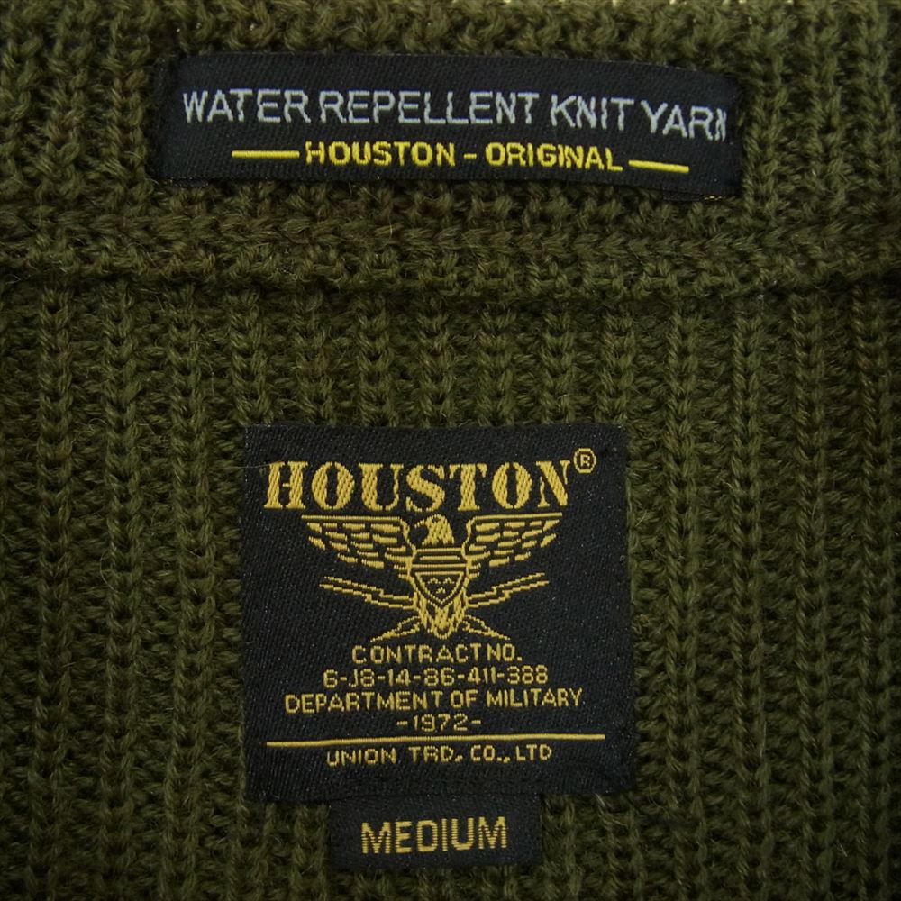 HOUSTON ヒューストン 21720 VENTILE ジャーマン WATER REPELLENT コマンド セーター ミリタリー カーキ系 M【美品】【中古】