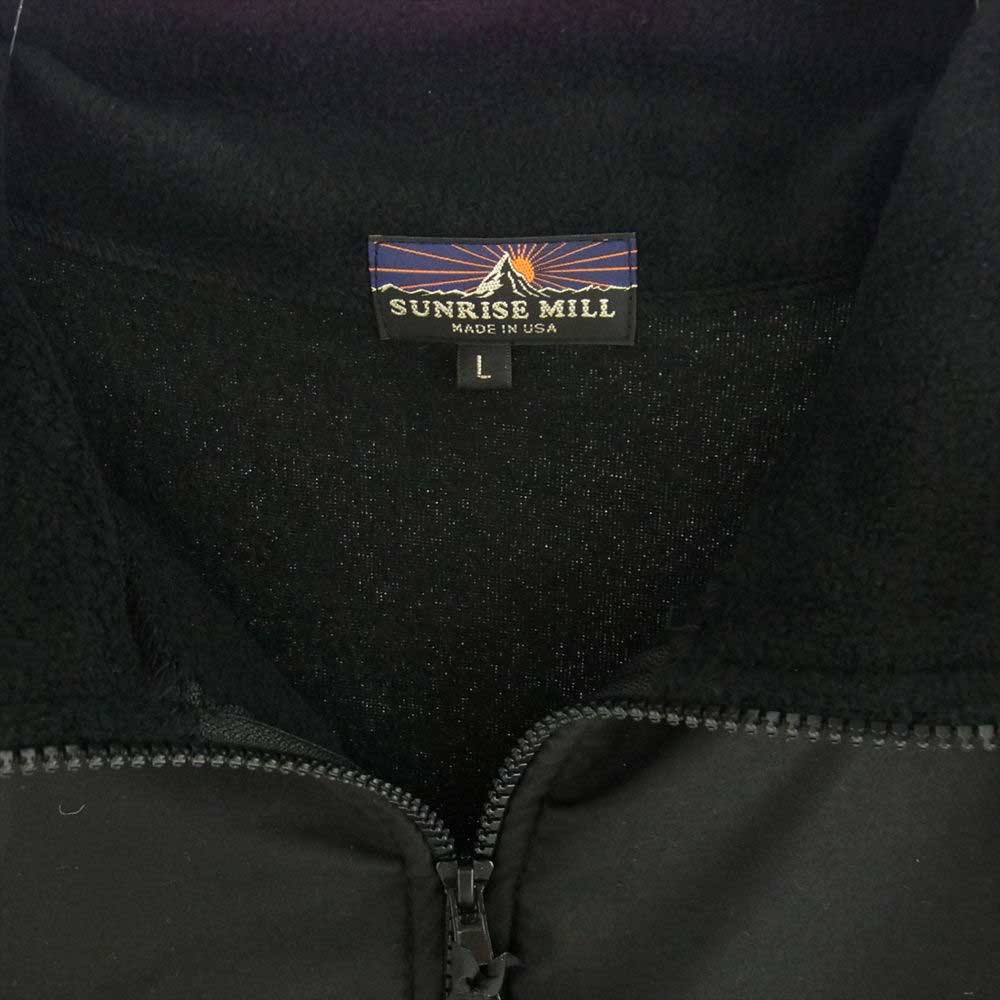 サンライズミル YERGER パッチ フリース ジャケット ブラック系 L【美品】【中古】