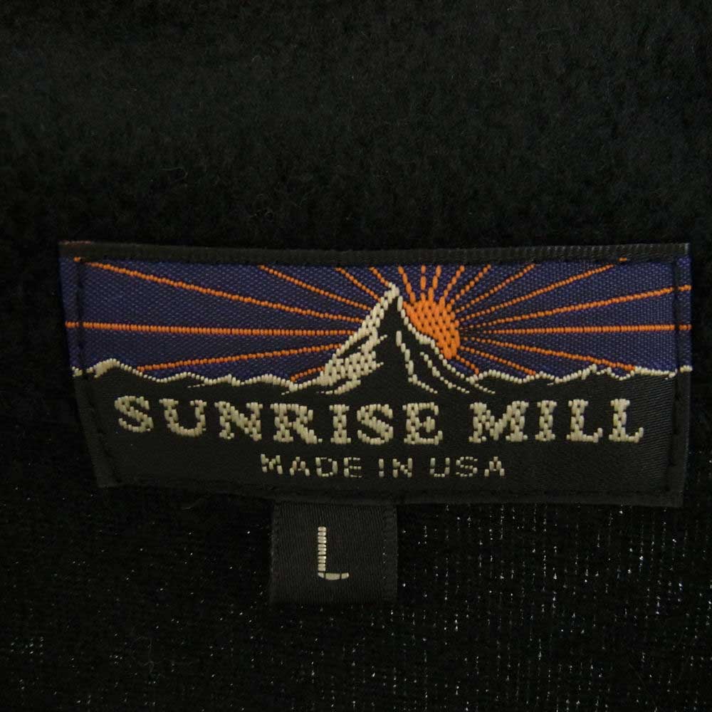 サンライズミル YERGER パッチ フリース ジャケット ブラック系 L【美品】【中古】