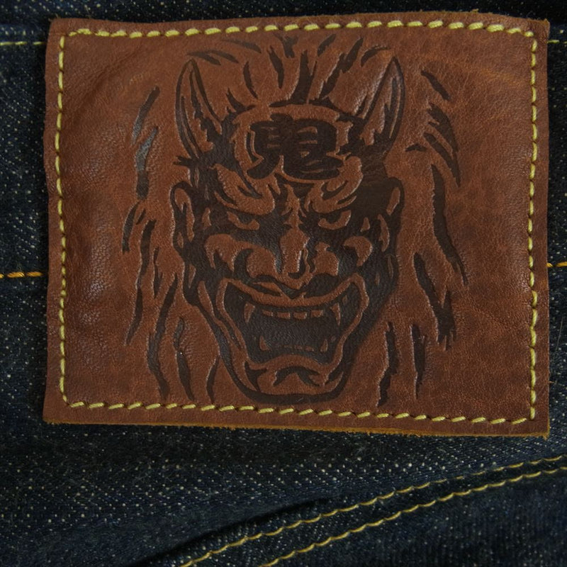 ONI DENIM 鬼デニム ONI200-14KBE 初代鬼デニム 14oz 緯糸ベージュ ワイド ストレート デニム パンツ インディゴブルー系 30【美品】【中古】