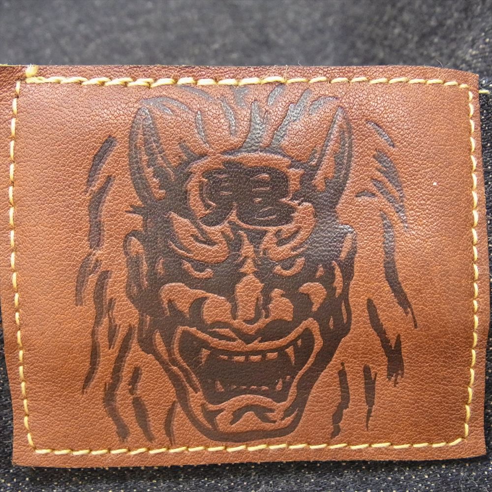 ONI DENIM 鬼デニム ONI200-14KBE 初代鬼デニム 14oz 緯糸ベージュ ワイドストレート インディゴブルー系 34【極上美品】【中古】