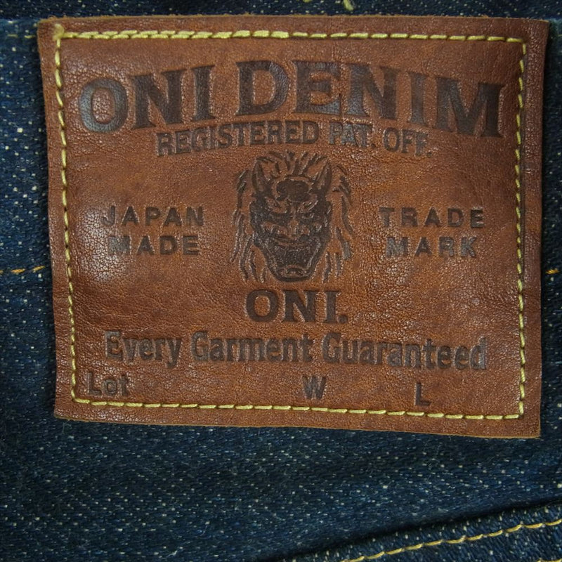 ONI DENIM 鬼デニム ONI-266ZR-ECRU 20oz 緯糸エクリュ シークレット リラックス ストレート デニム パンツ インディゴブルー系 34【極上美品】【中古】