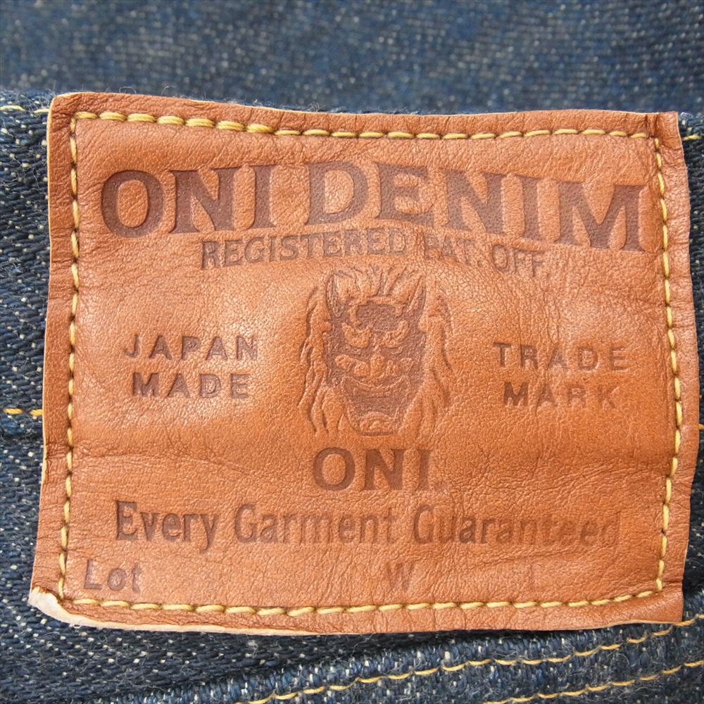 ONI DENIM 鬼デニム ONI-544ZR 20oz シークレット  デニム スタイリッシュ テーパード ジーンズ インディゴブルー系 33【極上美品】【中古】
