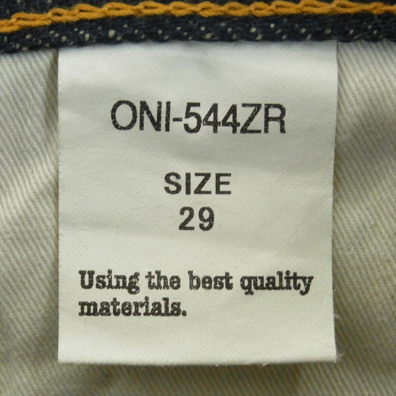 ONI DENIM 鬼デニム ONI-544ZR 20oz シークレット デニム スタイリッシュ テーパード ジーンズ パンツ インディゴブルー系 29【極上美品】【中古】