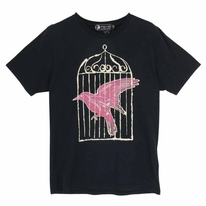 HYSTERIC GLAMOUR ヒステリックグラマー 7C-T1212 Andy Warhol アンディウォーホル 鳥かごプリント 半袖  Tシャツ ブラック系 M【中古】