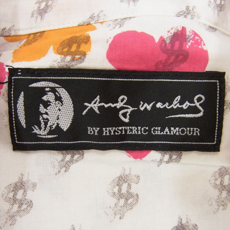 HYSTERIC GLAMOUR ヒステリックグラマー ANDY WARHOL アンディウォーホル フラワー モナリザ プリント 総柄 長袖 シャツ M【中古】