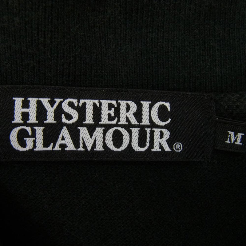 HYSTERIC GLAMOUR ヒステリックグラマー 4CH-0602 ガールジャカード 鹿の子 カノコ ポロシャツ ブラック系 M【中古】