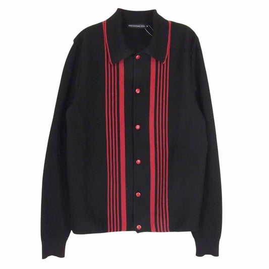 HYSTERIC GLAMOUR ヒステリックグラマー 0614ND01 HYSTERIC GLAMOUR ヒステリックグラマー ストライプ カーディガン ニット 長袖 シャツ ブラック系 M【中古】