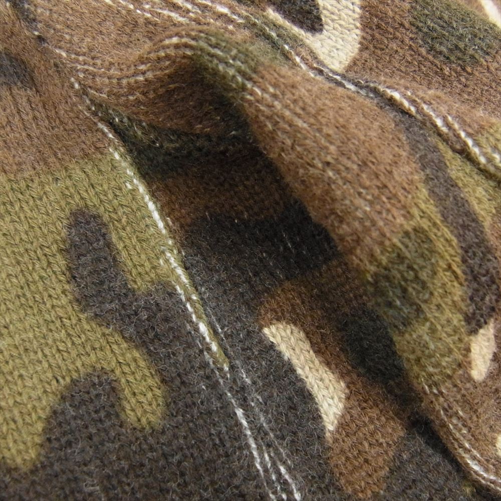 HYSTERIC GLAMOUR ヒステリックグラマー 1241NJ01 PLAYBOY プレイボーイ CAMO JACKET カモフラ テーラード ニット ジャケット カーキ系 L【中古】