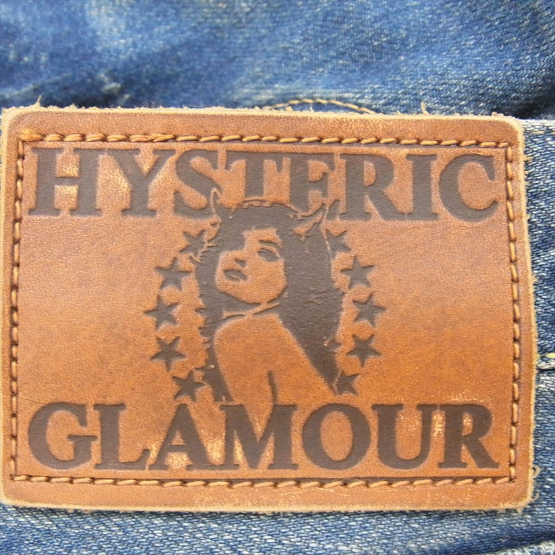 HYSTERIC GLAMOUR ヒステリックグラマー 0201AP09 SP加工 小窓 ダメージ加工 ボタンフライ スクラッチ リメイク ストレート デニムパンツ ジーンズ インディゴブルー系 30【中古】