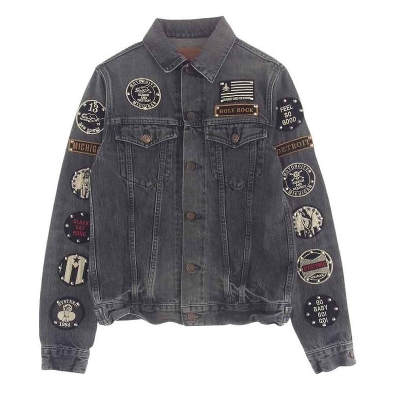 HYSTERIC GLAMOUR ヒステリックグラマー 11SS 0212AB01 ロッカーズ デニムジャケット Gジャン グレー系 M【中古】