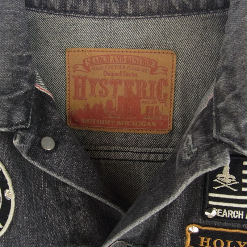 HYSTERIC GLAMOUR ヒステリックグラマー 11SS 0212AB01 ロッカーズ デニムジャケット Gジャン グレー系 M【中古】