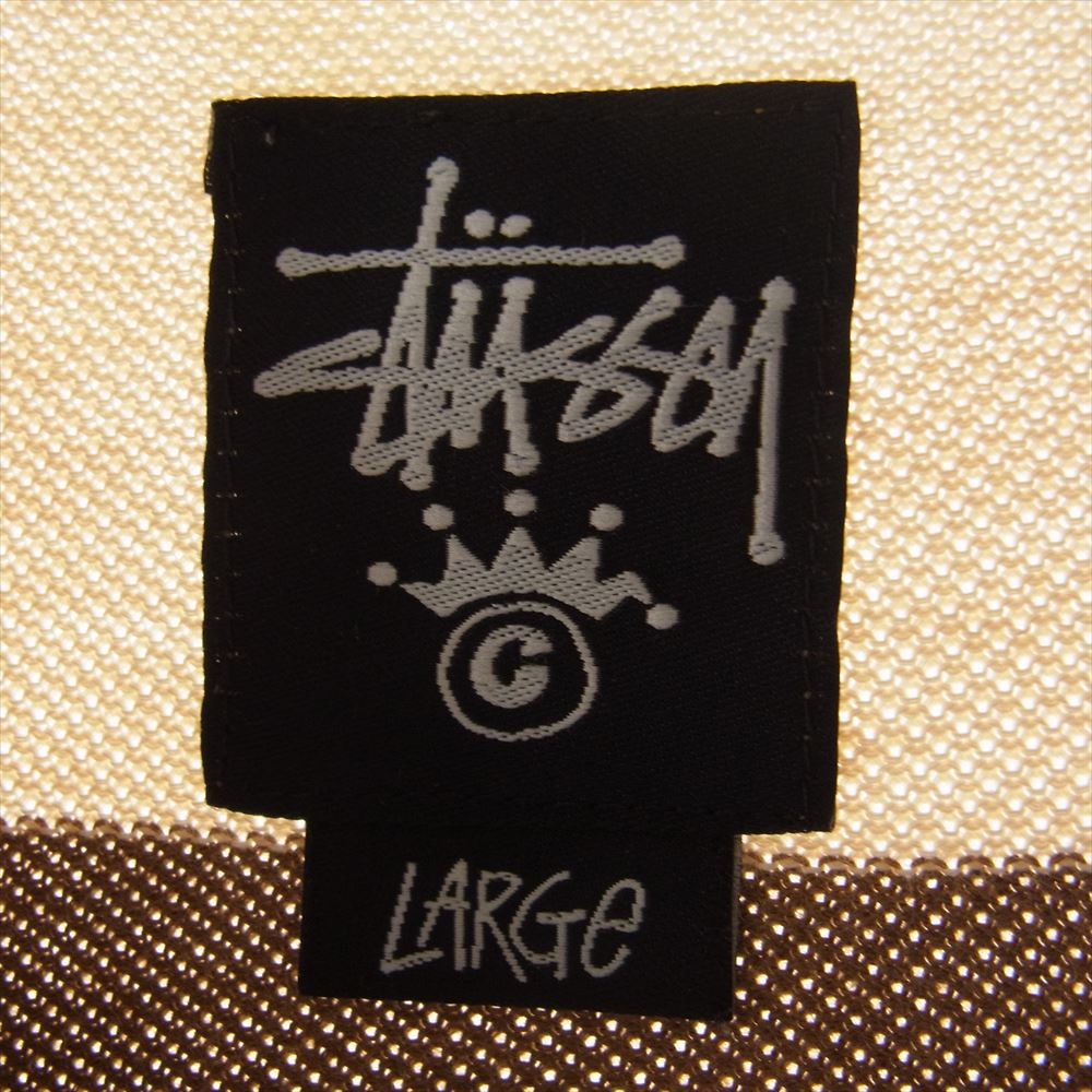 STUSSY ステューシー 00s 半袖 ボーダー ポロシャツ ベージュ系 L【中古】