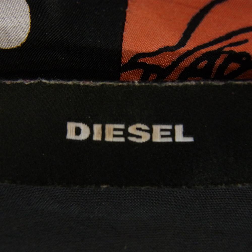 DIESEL ディーゼル 薔薇 ドット レーヨン 半袖 ワンピース ブラック系 XS【中古】