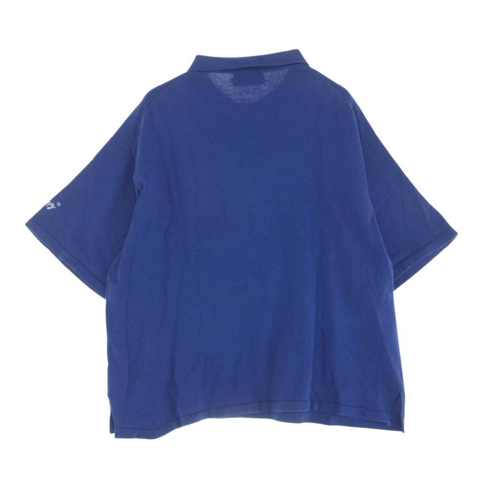 ケボズ ハーフジップ ニット 半袖 ポロシャツ ブルー系 M【中古】