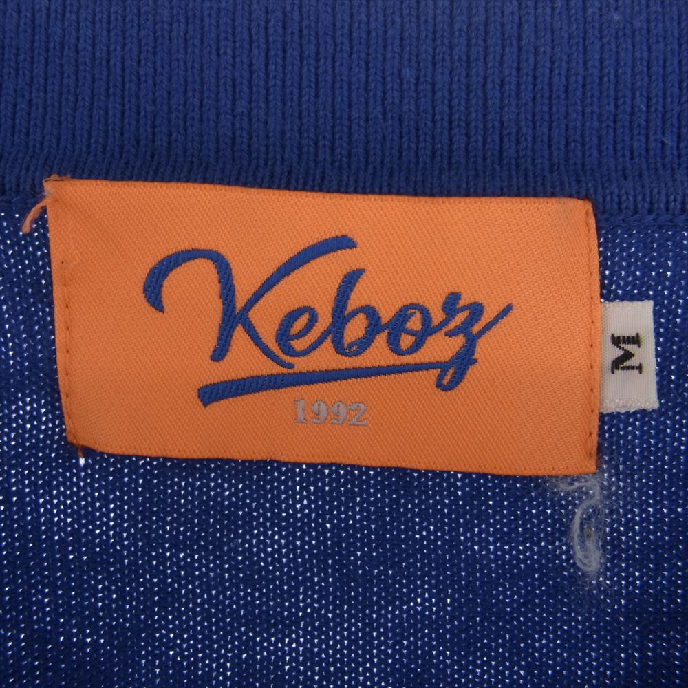 ケボズ ハーフジップ ニット 半袖 ポロシャツ ブルー系 M【中古】