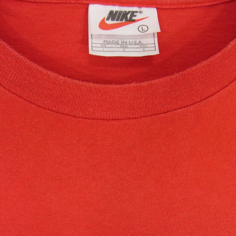 NIKE ナイキ 白タグ USA製 半袖 Tシャツ カットソー レッド系 L【中古】